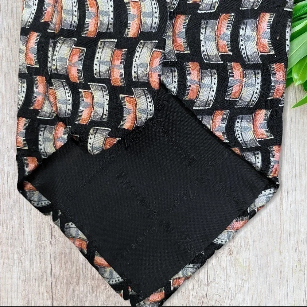 Vintage 90s Ermenegildo Zegna Tie Abstract Filmstrip Pattern